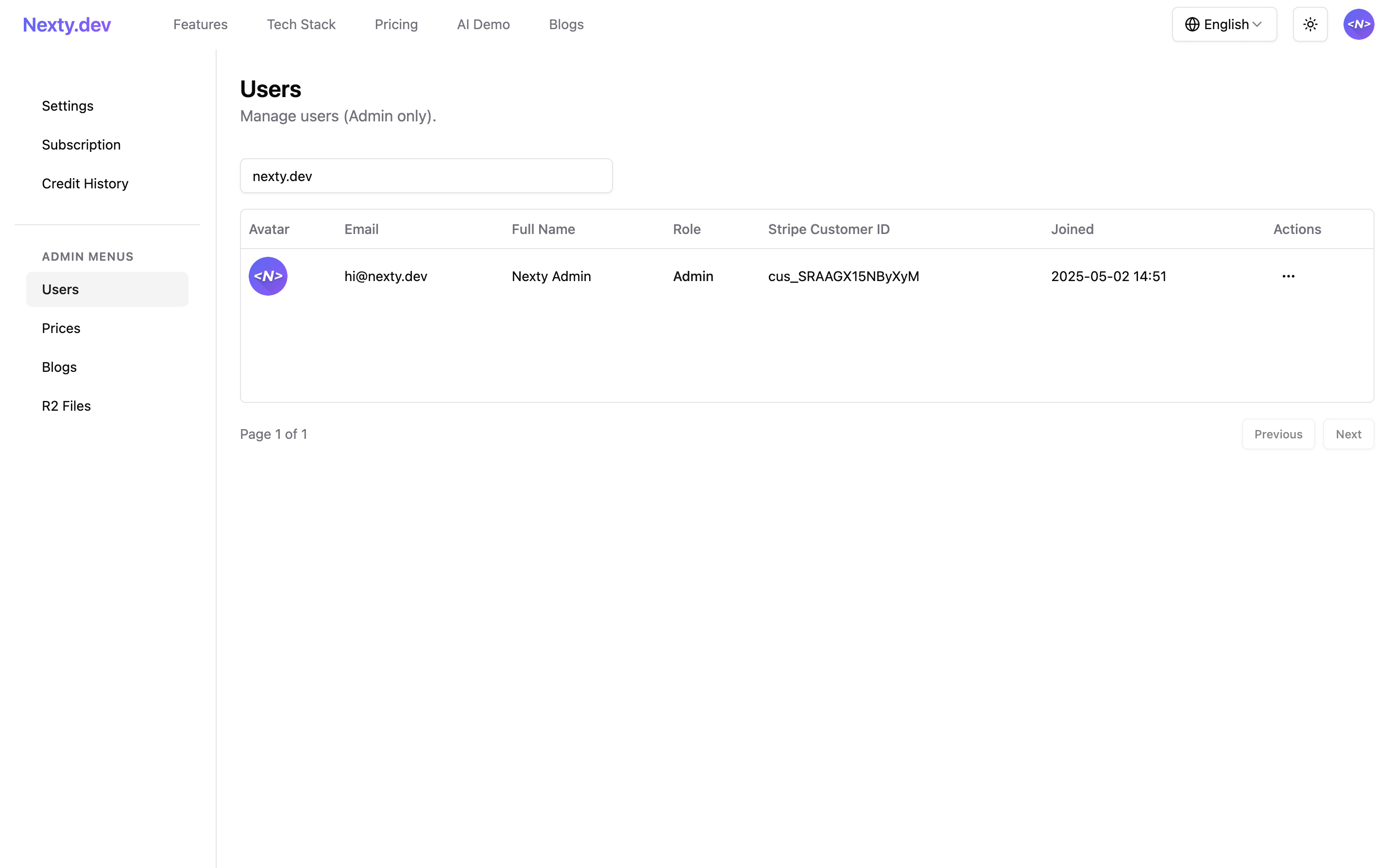 Admin Dashboard